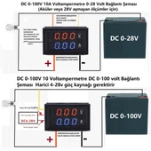 YATE10 DC 0-100V 0-10A Voltampermetre thumbnail 4
