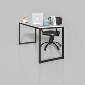 Kenzlife ofis bilgisayar çalışma masası ayvalık090 byzsyh 75*090*60 metal ayaklı masa thumbnail 2