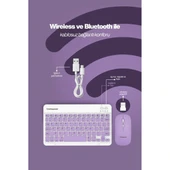 Mor Kablosuz Klavye Ve Mouse Seti thumbnail 2