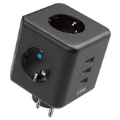 Isıya Dayanıklı Termal Akım Korumalı ve Çocuk Korumalı 3 Priz Girişli 3 USB Girişli Küp Priz (5332) thumbnail 2
