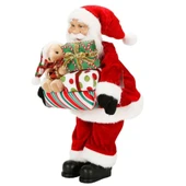 Hediye Paketi Taşıyan Noel Baba Dekoratif Biblo 45 cm thumbnail 1
