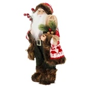Kürklü Noel Baba Dekoratif Biblo 41 cm thumbnail 3
