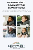Ortopedik Visco Boyun ve Baş Destekli Seyahat Yastığı Uçak, Araba, Ev İçin Taşınabilir thumbnail 2
