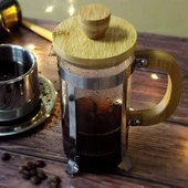 Ahşap Detaylı 350 ml Cam French Press thumbnail 1