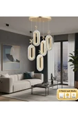 Marsel Lighting HERMONI 5Lİ GOLD AVİZE 3 RENK LED SECENEKLİ SALON OTURMA ODASI AVİZE thumbnail 1