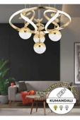 Marsel Lighting ELODİ 4LÜ GOLD AVİZE SALON OTURMA ODASI AVİZE 3 RENK LED SECENEKLİ KUMANDALI thumbnail 1