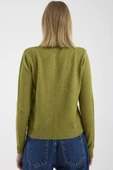 İnci Düğmeli Yakalı Triko Kazak - Yeşil thumbnail 5