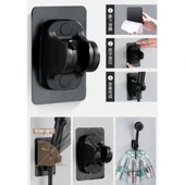 Yapışkanlı Duş Başlığı Tutucu Ayarlı Siyah thumbnail 3