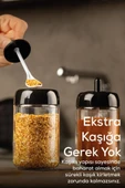 Vienev Kendinden Kaşıklı Etiketli 12'li Uzun Baharat Seti - Cam thumbnail 6