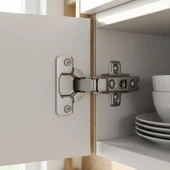 Tam Deve Boynu Pistonsuz Mobilya Dolap Kapak Menteşesi Krom Renk thumbnail 2