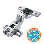 Tam Deve Boynu Pistonsuz Mobilya Dolap Kapak Menteşesi Krom Renk thumbnail 1