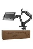 Powermaster PM-252D-J 13-32'' Amortisörlü Stand Çift Kol LCD-LED Gaming Monitör Laptop Tutucu Masa A thumbnail 6