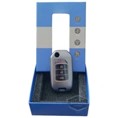 Honda Civic FC5 Accord CR-V HR-V City Sustalı Anahtar Uyumlu Silikon Anahtar Kılıfı Oto Anahtar Kabı Darbe Emici Anahtarlık Koyu Titan Gri thumbnail 6