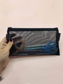 Kalem Kutusu Şeffaf File Yıkanabilir Mesh Kalemlik - Siyah thumbnail 2