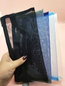 Kalem Kutusu Şeffaf File Yıkanabilir Mesh Kalemlik - Siyah thumbnail 4