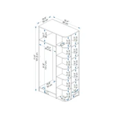 Arnetti Luses 3 Kapaklı Raflı Genç Odası Gardırop, Köşe Gardırop, Beyaz thumbnail 6