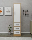 Arnetti Modera Çok Amaçlı Dolap 3 Çekmeceli Kapaklı Modern Saklama Dolabı, Mutfak Dolabı, Safirmeşe Beyaz thumbnail 2