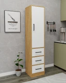 Arnetti Modera Çok Amaçlı Dolap 3 Çekmeceli Kapaklı Modern Saklama Dolabı, Mutfak Dolabı, Safirmeşe Beyaz thumbnail 5