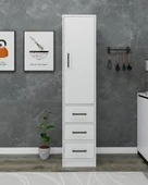 Arnetti Modera Çok Amaçlı Dolap 3 Çekmeceli Kapaklı Modern Saklama Dolabı, Mutfak Dolabı, Safirmeşe Beyaz thumbnail 2