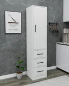 Arnetti Modera Çok Amaçlı Dolap 3 Çekmeceli Kapaklı Modern Saklama Dolabı, Mutfak Dolabı, Safirmeşe Beyaz thumbnail 4