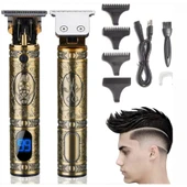 Boruit Pro 2 İN 1 Vintage Traş Makinesi Şarjlı Dijital Göstergeli Aliminyum Gövde thumbnail 2