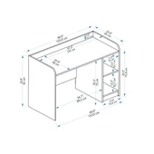 Arnetti Luses Dolaplı Modern Çalışma Bilgisayar Masası, Beyaz thumbnail 6
