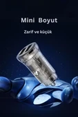 ES-CC244C 2 Adet 5V 3.4A Usb Çıkışlı Ekstra USB to Type-C Kablolu PD Hızlı Araç Şarj thumbnail 5