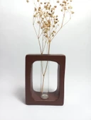 Kuru Çiçeklik Vazo, Chocolate Kahve ( Dikdörtgen Model ) Cam Tüplü Dekoratif thumbnail 1