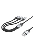 X102 Fresh 1M 2.4A 3in1 USB to Type-C / Lightning ve Micro Çıkışlı Hızlı Şarj Data Kablosu thumbnail 4