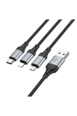 X102 Fresh 1M 2.4A 3in1 USB to Type-C / Lightning ve Micro Çıkışlı Hızlı Şarj Data Kablosu thumbnail 2