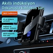 ScHitec 66W Sensörlü Araç İçi Kablosuz Hızlı Şarj Aleti ve Telefon Tutucu SD11 thumbnail 4