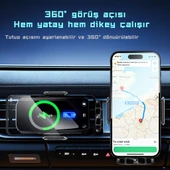 ScHitec 66W Sensörlü Araç İçi Kablosuz Hızlı Şarj Aleti ve Telefon Tutucu SD11 thumbnail 6