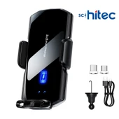 ScHitec 66W Sensörlü Araç İçi Kablosuz Hızlı Şarj Aleti ve Telefon Tutucu SD11 thumbnail 2