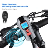 DailyTech Bisiklet Işık Korna LCD Hız Göstergesi Su Geçirmez Fener thumbnail 4