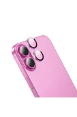Hoco. iPhone 16 3D Metal Frame Kamera Lens - Pembe thumbnail 1