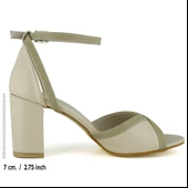 Erkan Saçmacı  Charlotte Ten Vegan Çapraz Bantlı Kalın Topuklu Zarif Abiye Ayakkabı thumbnail 2