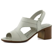 Erkan Saçmacı Kanne Vizon Hakiki Dana Derisi Cırt Bantlı Kalın Topuklu Rahat Günlük Sandalet thumbnail 4