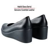 Erkan Saçmacı Mabel Siyah Hakiki Dana Derisi Yuvarlak Burun Dolgu Topuklu Günlük Ayakkabı thumbnail 6