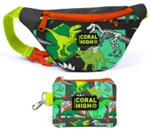 Coral High Yeşil Dinazor Bel Çantası ve Bozuk Para Çantası Seti - Erkek Çocuk thumbnail 1