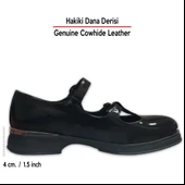 Erkan Saçmacı  Siyah Rugan Hakiki Dana Derisi Çift Bantlı Mary Jane Kalın Topuklu Günlük Ayakkabı thumbnail 2