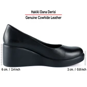 Erkan Saçmacı Mabel Siyah Hakiki Dana Derisi Yuvarlak Burun Dolgu Topuklu Günlük Ayakkabı thumbnail 2