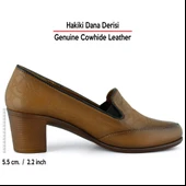 Erkan Saçmacı Camila Taba Hakiki Dana Derisi Desenli Lastikli Günlük Kalın Topuklu Ayakkabı thumbnail 2