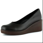 Erkan Saçmacı Mabel Kahverengi Hakiki Dana Derisi Yuvarlak Burun Dolgu Topuklu Günlük Ayakkabı thumbnail 1