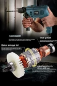 POWER BLACK 13 Mm Darbeli Germany Style 1100 W Elektirikli Matkap Mavi0013 thumbnail 5