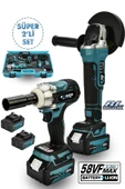 POWER BLACK 2 Li Set Şarjlı Taşlama Şarjlı Somun Sıkma Sökme Setli 58vf thumbnail 1