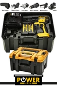 POWER BLACK 6 Lı Pro Set Taşlama Şarjlı Matkap Testere Tilki Kuyruğu Havalı Pompa Somun Sökme Sarı thumbnail 2