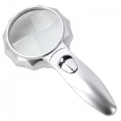 -4x 6 Led Işık Aydınlatma 75mm Optik Lens El Büyüteç thumbnail 1