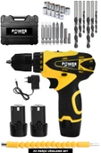 POWER BLACK ŞARJLI MATKAP 12v 1.5ah Çift Akülü Vidalama Şarjlı Matkap 24 Parça thumbnail 1