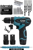 POWER BLACK ŞARJLI MATKAP 12v 1.5ah Çift Akülü Vidalama Şarjlı Matkap 24 Parça thumbnail 1
