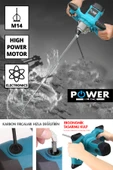 POWER BLACK 1800 W Devir Ayarlı Elektrikli Alçı Boya Ve Harç Karıştırıcı Mikser-mavi thumbnail 3
